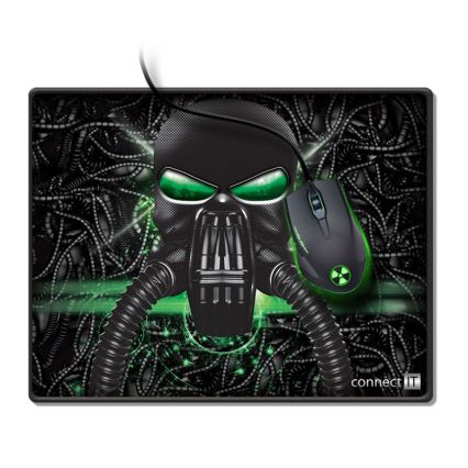 CONNECT IT CMP-1100-SM - Alfombrilla para ratón 32x24,5 cm negro/verde