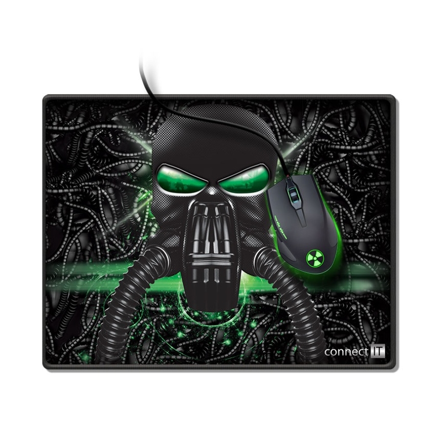 CONNECT IT CMP-1100-SM - Alfombrilla para ratón 32x24,5 cm negro/verde