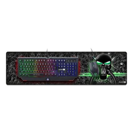 CONNECT IT CMP-1110-LG - Alfombrilla para teclado y ratón 88,6x24,5 cm negro/verde