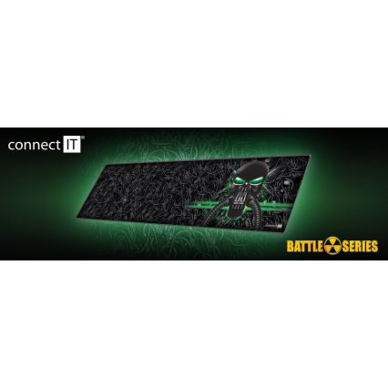 CONNECT IT CMP-1110-LG - Alfombrilla para teclado y ratón 88,6x24,5 cm negro/verde