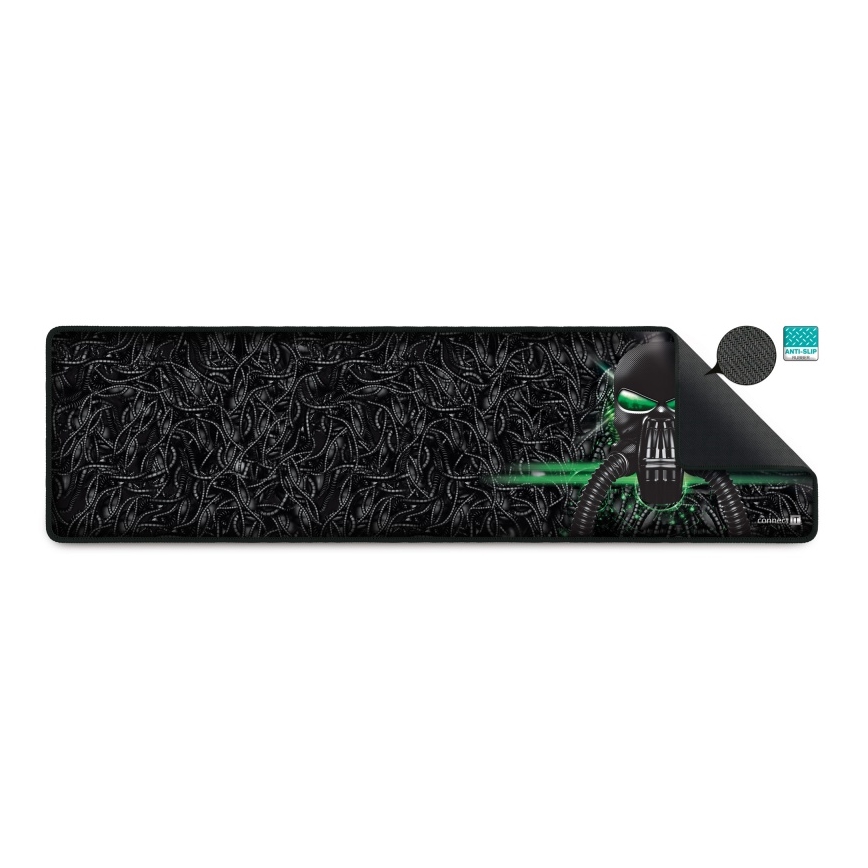 CONNECT IT CMP-1110-LG - Alfombrilla para teclado y ratón 88,6x24,5 cm negro/verde