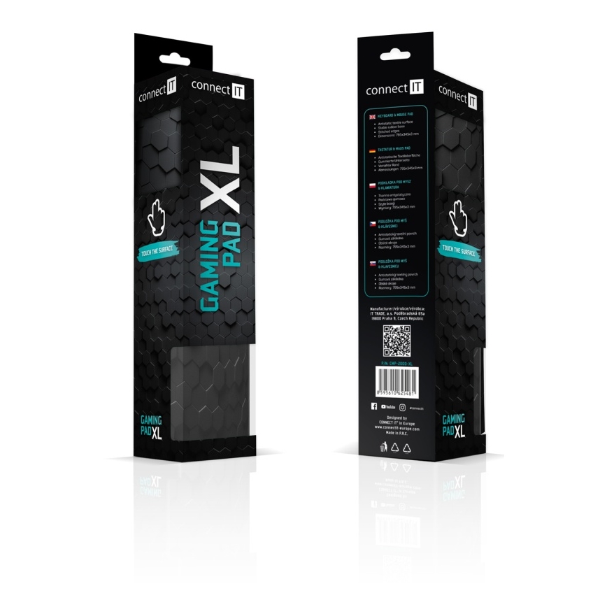 CONNECT IT CMP-2000-XL - Alfombrilla para teclado y ratón 79,5x34,5 cm negro