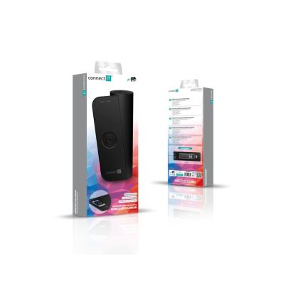 CONNECT IT CMP-2500-LG - Alfombrilla para teclado y ratón con Qi cargador inalámbrico 80x30 cm negro