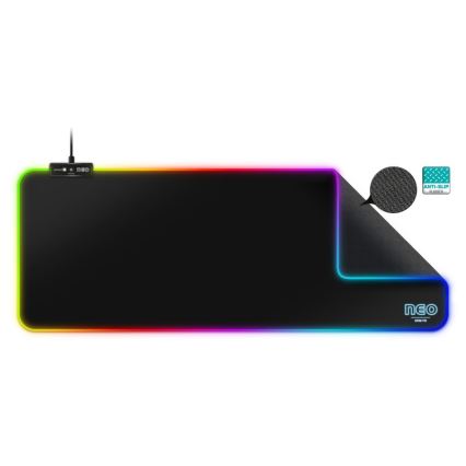 CONNECT IT CMP-3100-LG - LED RGB Alfombrilla para teclado y ratón gaming 80x30 cm negro