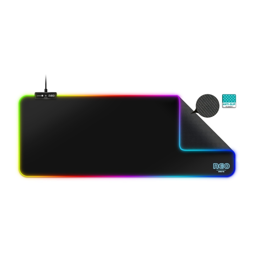 CONNECT IT CMP-3100-LG - LED RGB Alfombrilla para teclado y ratón gaming 80x30 cm negro