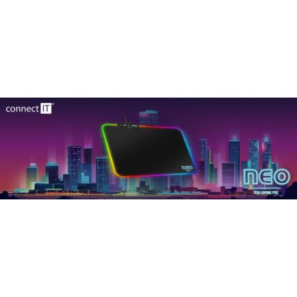 CONNECT IT CMP-3100-SM - LED RGB Alfombrilla para ratón gaming 32x24,5 cm negro