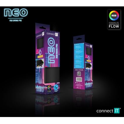 CONNECT IT CMP-3100-SM - LED RGB Alfombrilla para ratón gaming 32x24,5 cm negro