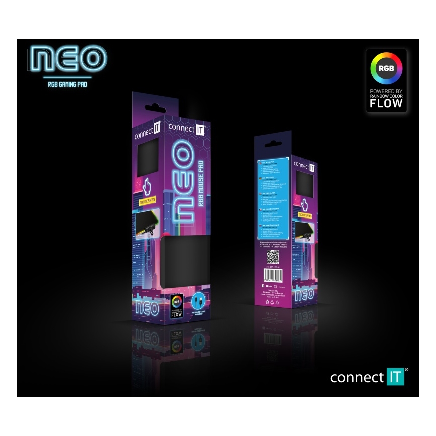 CONNECT IT CMP-3100-SM - LED RGB Alfombrilla para ratón gaming 32x24,5 cm negro
