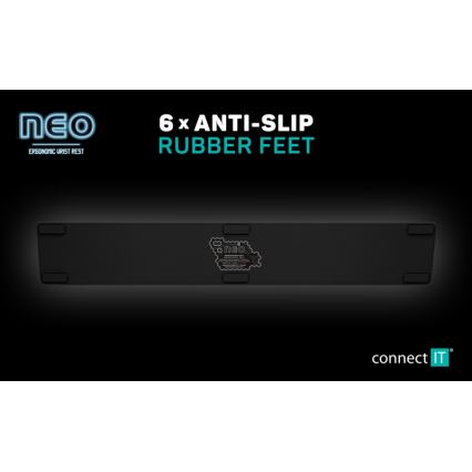CONNECT IT CMP-3590-LG - Alfombrilla ergonómica para teclado negro