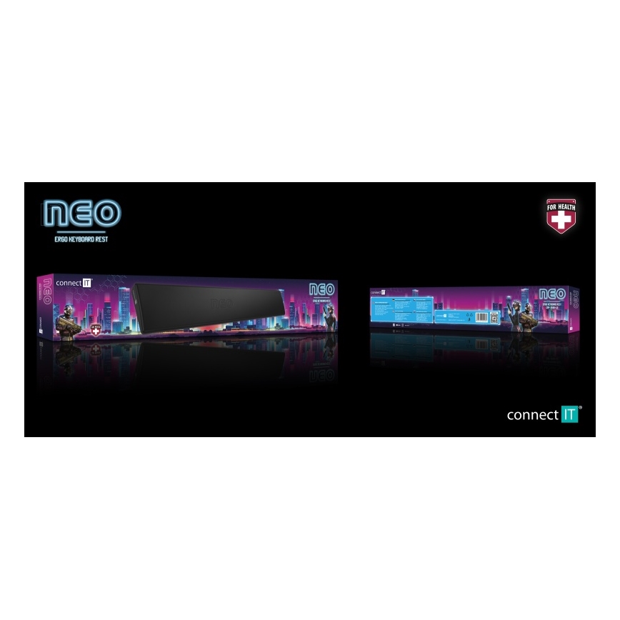 CONNECT IT CMP-3590-LG - Alfombrilla ergonómica para teclado negro