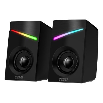 CONNECT IT CSP-1100-BK - SET 2x LED RGB Altavoz gaming 6W/5V negro