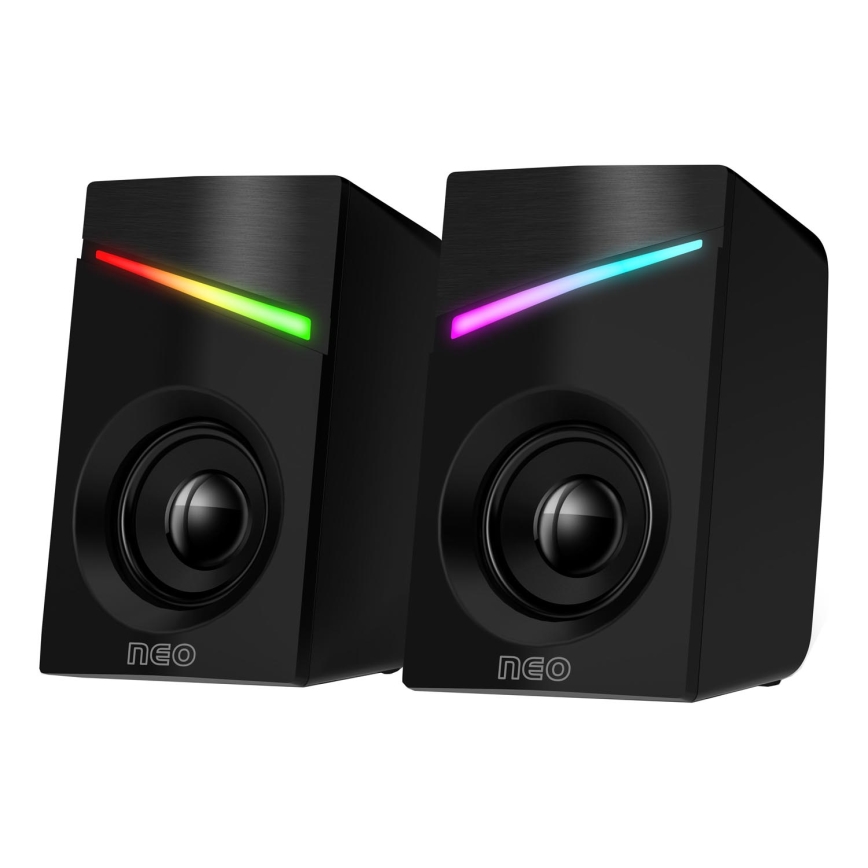 CONNECT IT CSP-1100-BK - SET 2x LED RGB Altavoz gaming 6W/5V negro