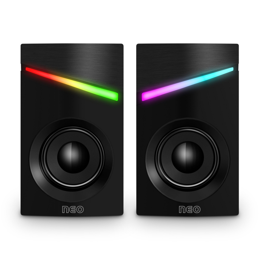 CONNECT IT CSP-1100-BK - SET 2x LED RGB Altavoz gaming 6W/5V negro