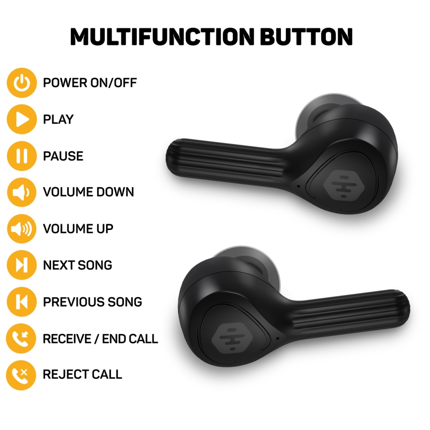 CONNECT IT HEP-5300-BK - Auriculares inalámbricos con micrófono 300 mAh negro