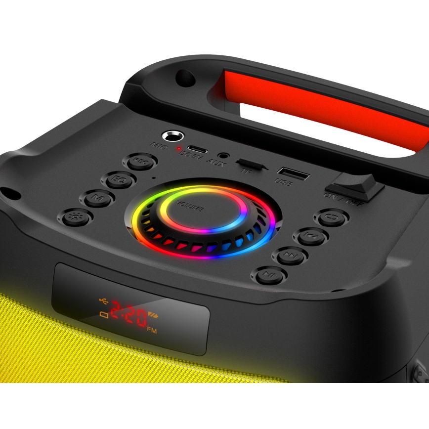 CONNECT IT HSP-3050-BK - LED Altavoz inalámbrico con un micrófono 60W/5V 4500 mAh negro + control remoto