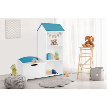 Contenedor de almacenamiento infantil PABIS 50x60 cm blanco/azul