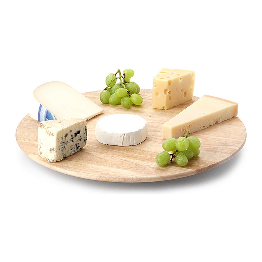 Continenta C3012 - Bandeja giratoria 30x3,5 cm madera de caucho