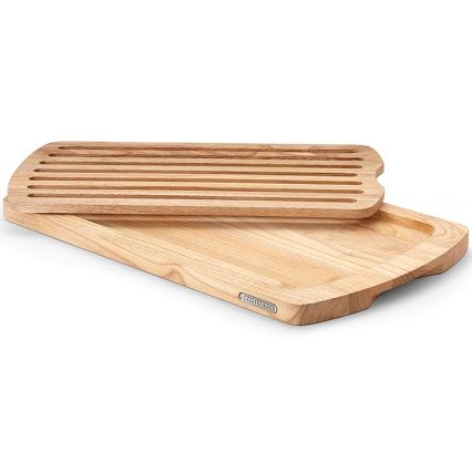 Continenta C3078 - Tabla de corte de cocina para pan 45x26 cm madera de caucho