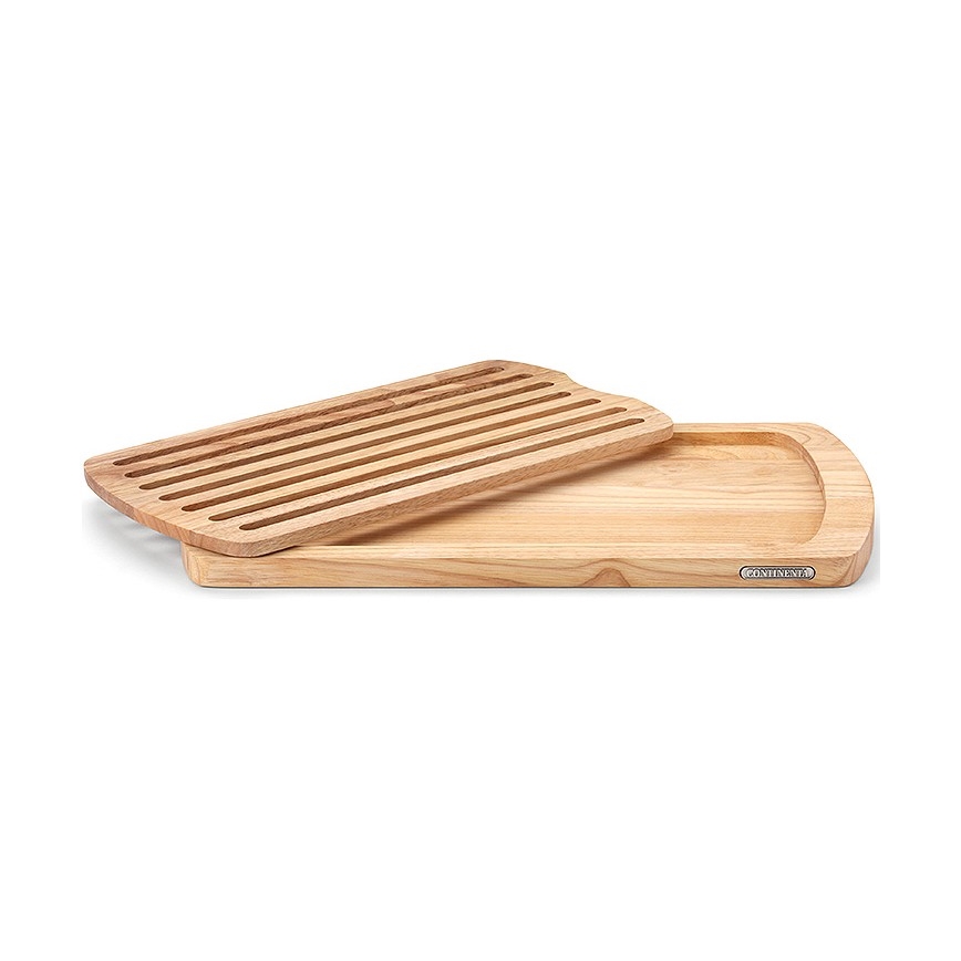 Continenta C3078 - Tabla de corte de cocina para pan 45x26 cm madera de caucho