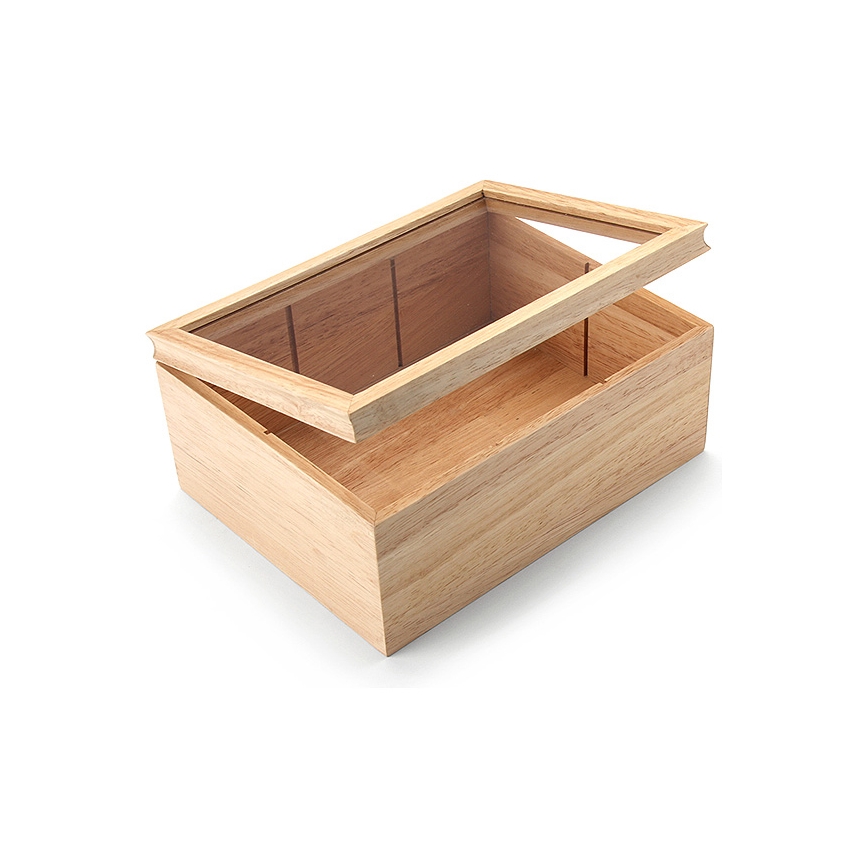 Continenta C3290 - Caja para bolsitas de té 23x17,5 cm madera de caucho
