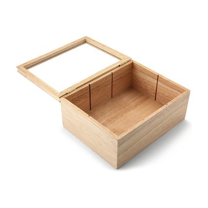 Continenta C3290 - Caja para bolsitas de té 23x17,5 cm madera de caucho