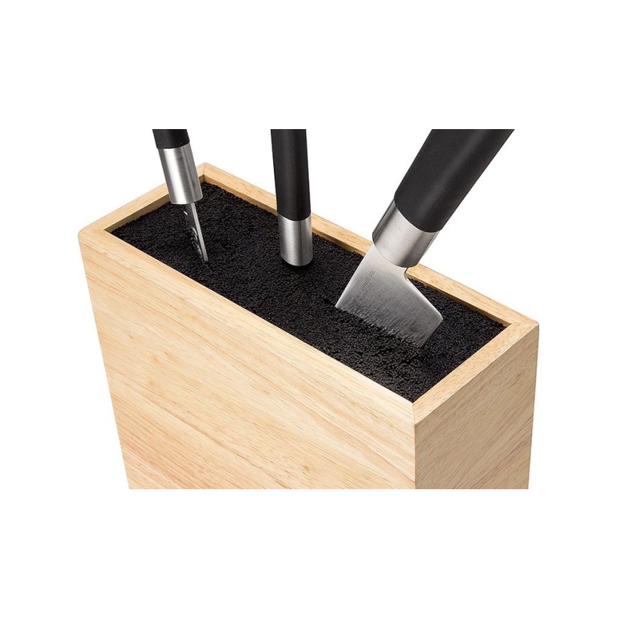 Continenta C3314 - Soporte para cuchillos con inserto flexible 22x9x21,5 cm madera de caucho