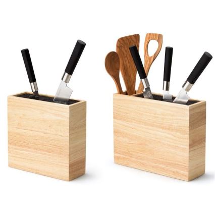 Continenta C3314 - Soporte para cuchillos con inserto flexible 22x9x21,5 cm madera de caucho
