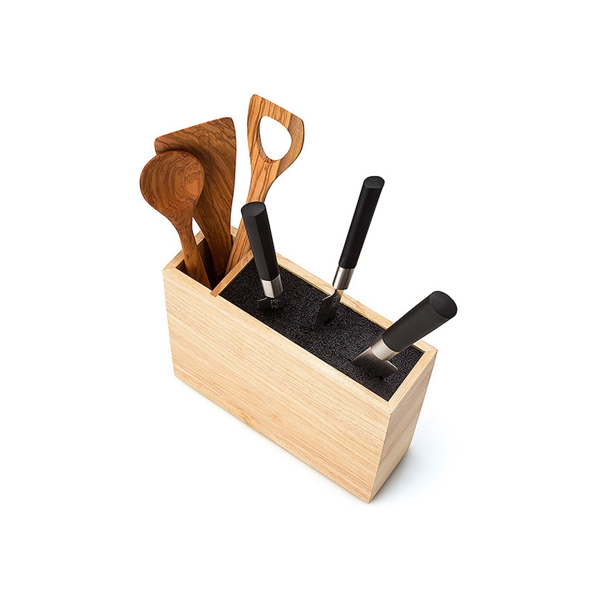 Continenta C3315 - Soporte para cuchillos con inserción flexible y compartimento 27,5x9x21,5 cm
