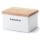 Continenta C3950 - Caja de cerámica para alimentos con tapa 17,5x13,5x11 cm madera de caucho