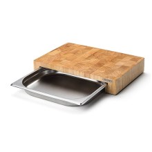 Continenta C4026 - Tabla de cortar de cocina con cuenco 39x27 cm madera de caucho