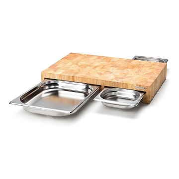 Continenta C4028 - SET 1x Tabla de cortar de cocina de 50x32,5 cm + 3x madera de caucho