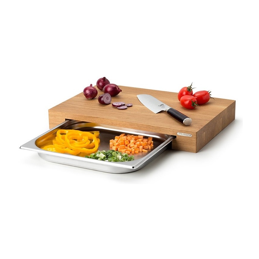 Continenta C4110 - Tabla de cortar con cuenco 39x27 cm roble