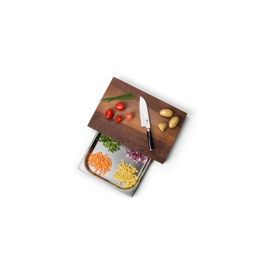 Continenta C4210 - Tabla de cortar de cocina con cuenco 39x27 cm nogal