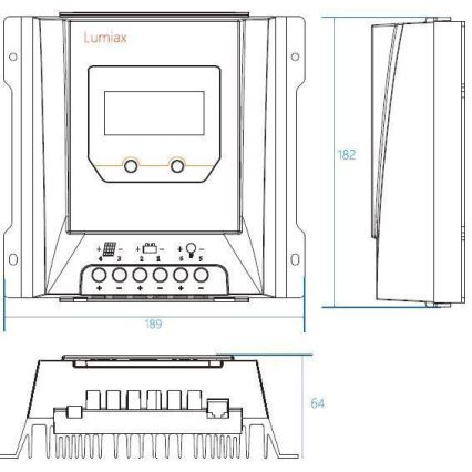 Controlador de carga solar MPPT MT2075 12/24V/20A