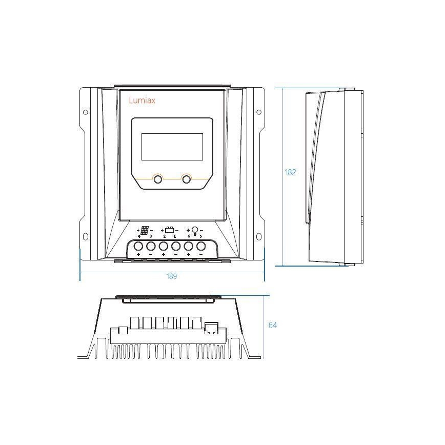 Controlador de carga solar MPPT MT2075 12/24V/20A