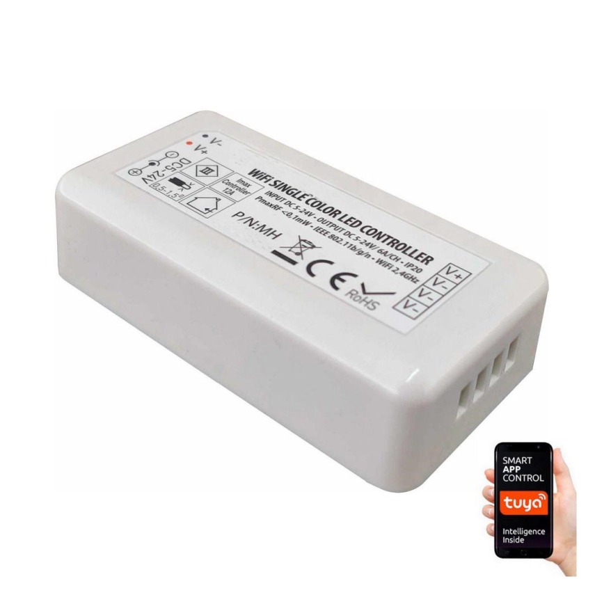 Controlador inteligente para cintas LED unicolor 5-24V Wi-Fi Tuya