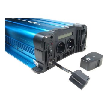 Convertidor de tensión 3000W/24/230V + mando a distancia