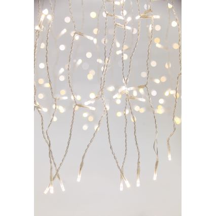Cortina de Navidad exterior LED regulable CURTAIN 360xLED/8,4W/230V 2x2 m IP44 blanco cálido + control remoto