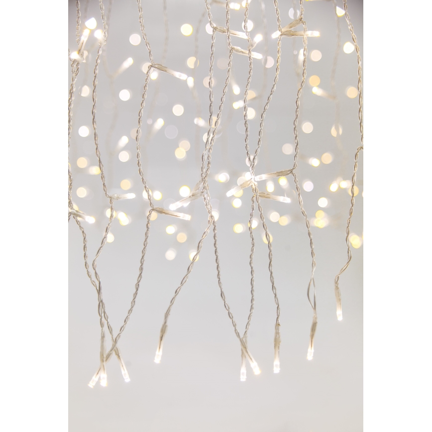 Cortina de Navidad exterior LED regulable CURTAIN 360xLED/8,4W/230V 2x2 m IP44 blanco cálido + control remoto