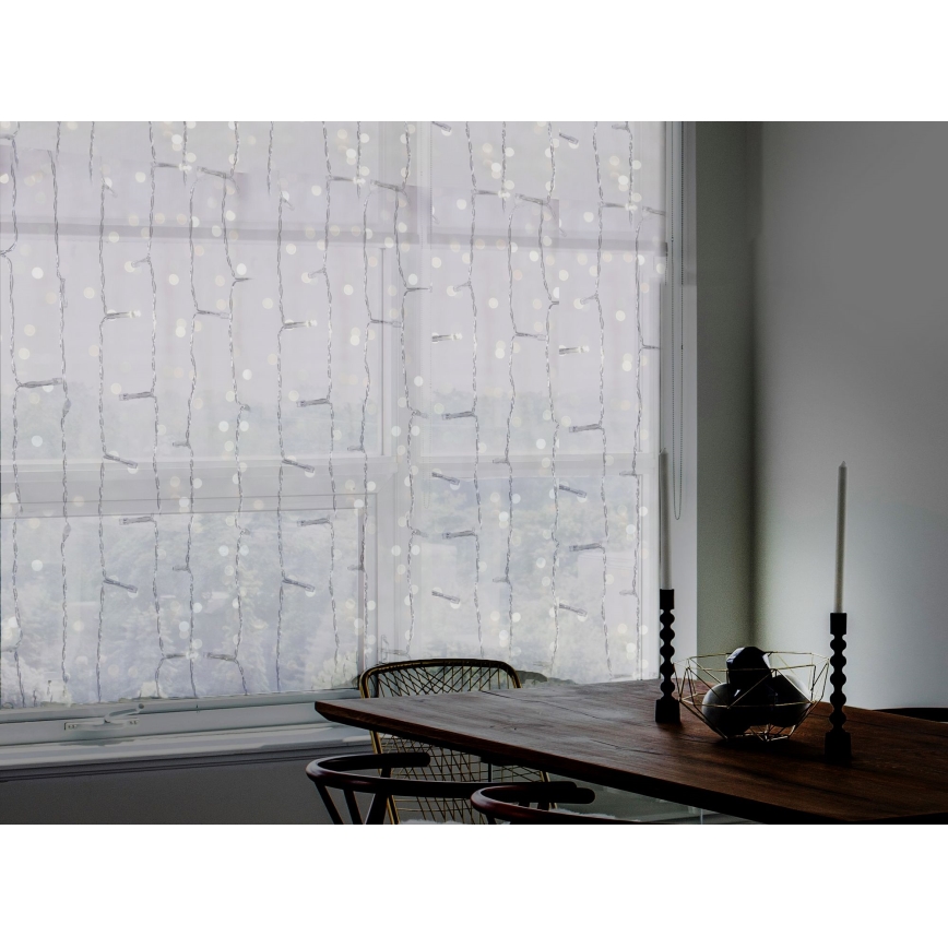 Cortina de Navidad LED de exterior CORTINA 480xLED/8,4W/230V 3x3 m IP44 blanco frío