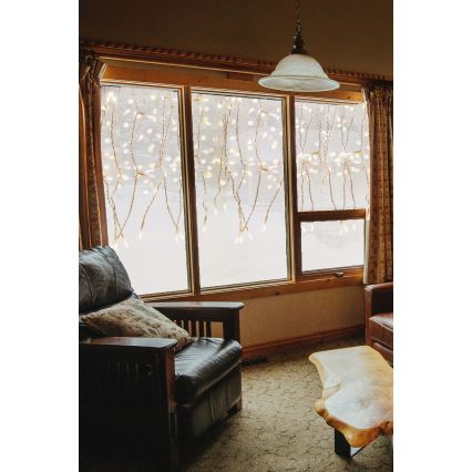 Cortina LED de Navidad para exterior CURTAIN 360xLED/3,6W/230V 2x2 m IP44 blanco cálido