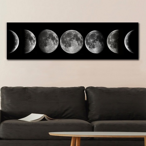 Cuadro mural sobre lienzo 50x120 cm fases de la luna