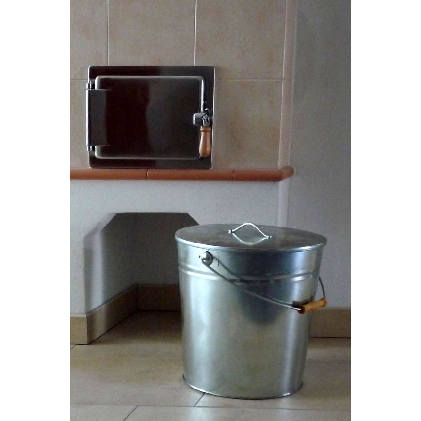 Cubo para cenizas con tapa 24 l cromo brillante