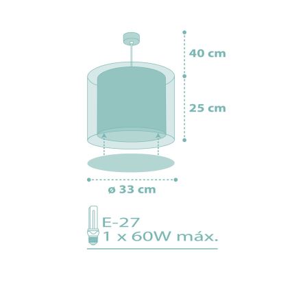 Dalber 41002H - Lámpara colgante infantil DOTS 1xE27/60W/230V