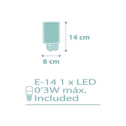 Dalber 41005H - LED Lámpara con enchufe DOTS 1xE14/0,3W/230V