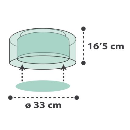 Dalber 41416H - Plafón infantil CLOUDS 2xE27/60W/230V verde