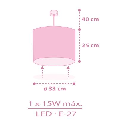 Dalber 42492 - Lámpara colgante infantil FAIRY DREAMS 1xE27/15W/230V