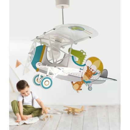Dalber 54542 - Lámpara colgante infantil LITTLE CROCODILE 1xE27/15W/230V