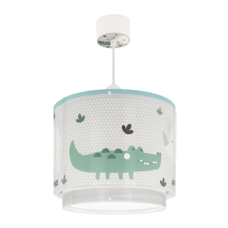 Dalber 60622 - Lámpara colgante infantil RHICO AND CROCO 1xE27/15W/230V