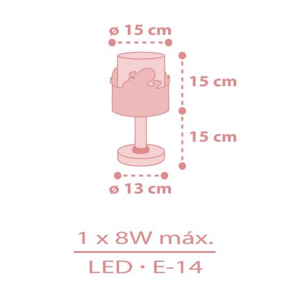 Dalber 61171S - Lámpara infantil WHALE DREAMS 1xE14/8W/230V rosa